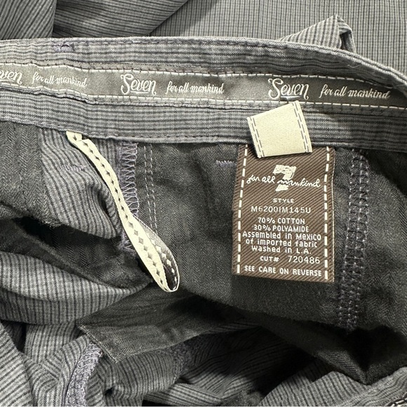 7 For All Mankind Standard pants, lightweight, size 32. Dark gray plaid, spring - Picture 11 of 15